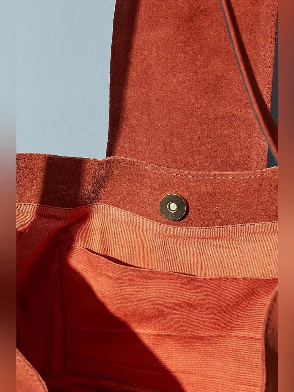 Anthropologie Nadia Suede Beaded Tassel Hobo Crossbody Bag Rust Orange